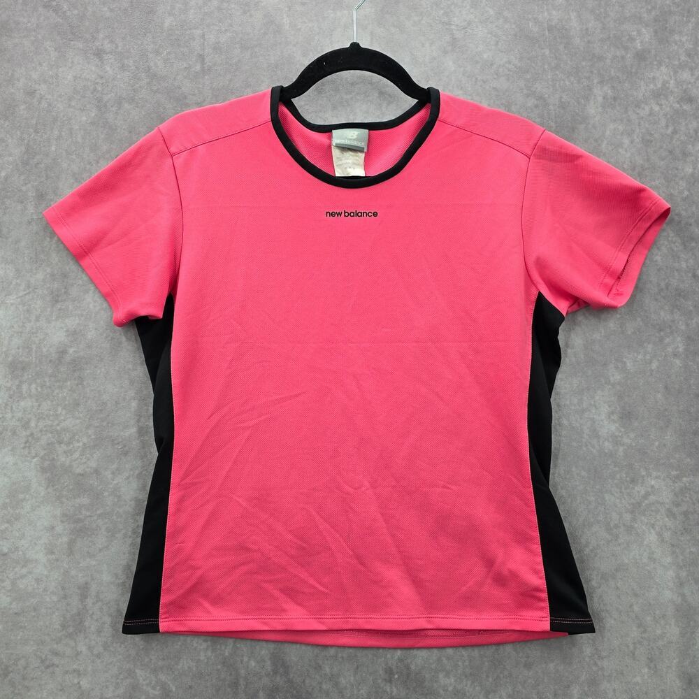 New Balance Pink Black Activewear Short Sleeve‎ Tshirt Top Shirt Medium